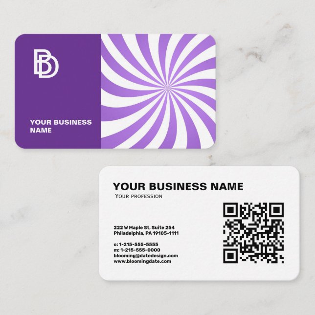 Minimalist Sample Business Card Template – Modern  (Front/Back)