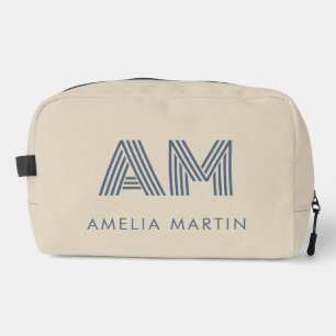 Minimalist Sand Beige Monogram Dopp Kit