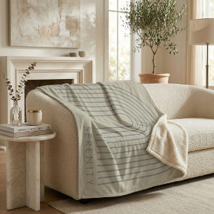 Minimalist Sand Grey Arch Line Art Quiet Luxury  Fleece Blanket
