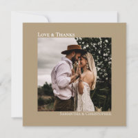 Minimalist Sandy Tan Simple Wedding Photo Love &