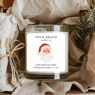 Minimalist Santa Christmas Candle Square Sticker