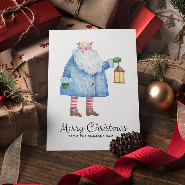 Minimalist Santa Merry Christmas Holiday Card (Creator Uploaded)