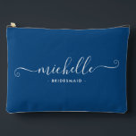 Minimalist Sapphire Blue Personalized Bridesmaid Accessory Pouch<br><div class="desc">Introducing our Chic Minimalist Sapphire Blue Personalized Bridesmaid Accessory Pouch, a stylish and versatile gift designed to celebrate your bridesmaids in elegance. This accessory pouch is the epitome of modern chic, perfect for any occasion from bridesmaid proposals to bridal showers. Crafted with a minimalist design, this pouch features a Sapphire...</div>
