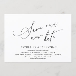 Minimalist, Save our new date, Change the date Invitation