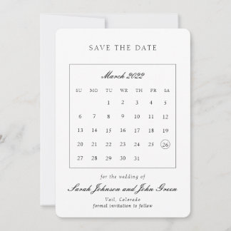 Minimalist Save the Date Calendar