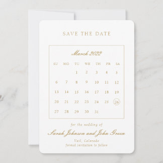Minimalist Save the Date Calendar