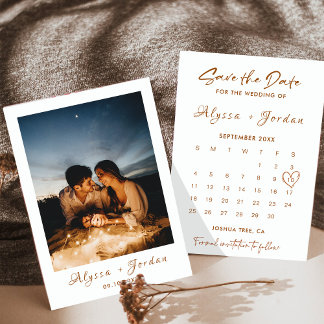 Minimalist Save The Date Calendar Template Photo