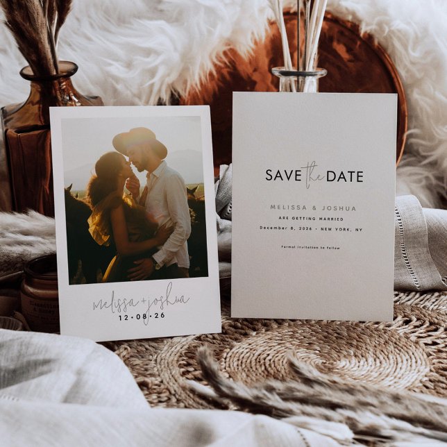Minimalist Save the Date Card With One Photo (Creator Uploaded)