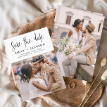 Minimalist Save the Date Handwritten Photo<br><div class="desc">Modern and Elegant Handwritten Script Photo Save the Date Wedding Card. The save the date invitation card includes a chic and stylish typography with a simple and minimalist design on a white background that you can add your customized engagement photograph picture to.</div>