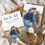 Minimalist Save the Date Handwritten Photo<br><div class="desc">Modern and Elegant Handwritten Script Photo Save the Date Wedding Card. The save the date invitation card includes a chic and stylish typography with a simple and minimalist design on a white background that you can add your customized engagement photograph picture to.</div>