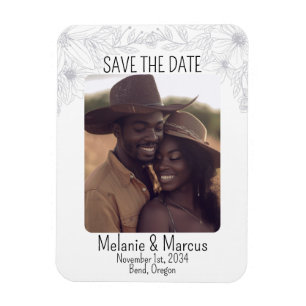 Minimalist Save the Date Photo Magnet