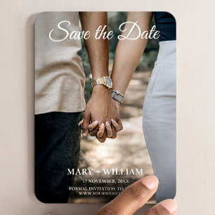 Minimalist Save the Date Photo Magnet for Couples