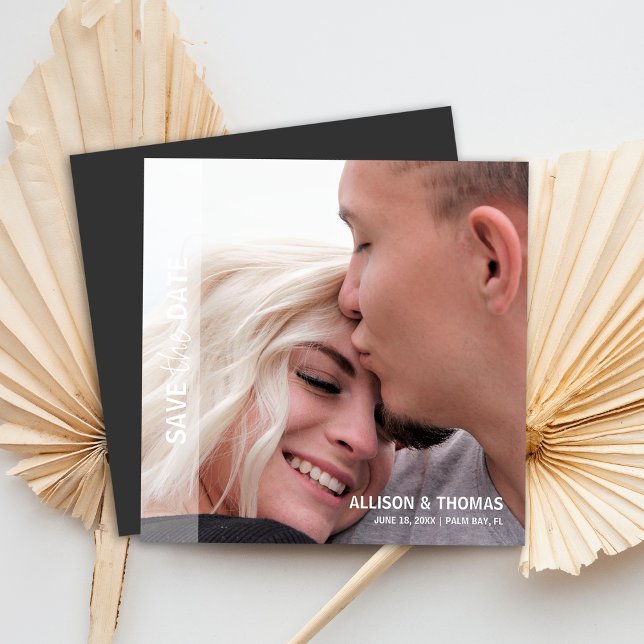 Minimalist Save The Date Photo Wedding Magnetic Invitation (Magnetic invites stick to any metal, ensuring guests remember your special day with ease.)