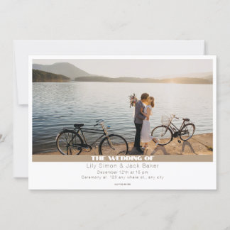 Minimalist Save the date/wedding photo elegant Invitation