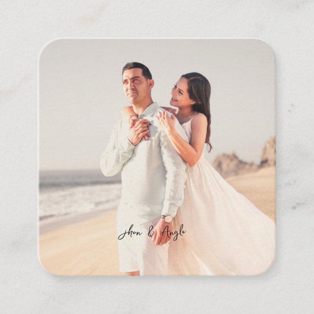  Minimalist save the date Wedding Website QR Code Enclosure Card (Front)