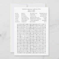 Minimalist Save the Date Word Search -All White