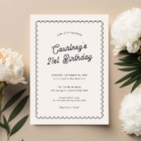 Minimalist scalloped 21st birthday party