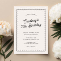 Minimalist scalloped 30th birthday party