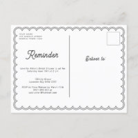 Minimalist scalloped border RSVP reminder card