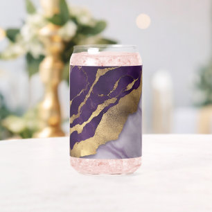 Minimalist Scandinavian Chic Lilac Purple Marble Can Glass