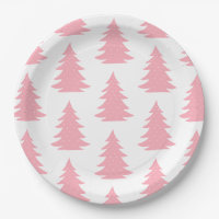 Minimalist Scandinavian Folk Pink Christmas Tree