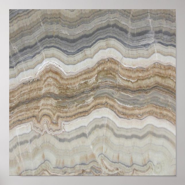 minimalist scandinavian granite brown gray marble poster (Front)