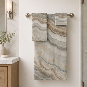 minimalist scandinavian granite brown grey marble bath towel set