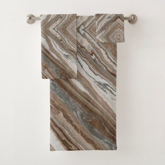 minimalist scandinavian granite brown grey marble bath towel set