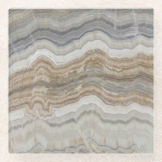 minimalist scandinavian granite brown grey marble glass coaster (Front)