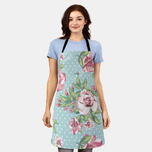 Minimalist scandinavian retro pattern cute flowers apron