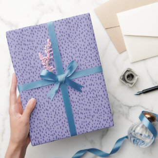 Minimalist Scattered Purple Dashes Wrapping Paper