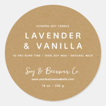 Minimalist Scented Soy Beeswax Candle KRAFT