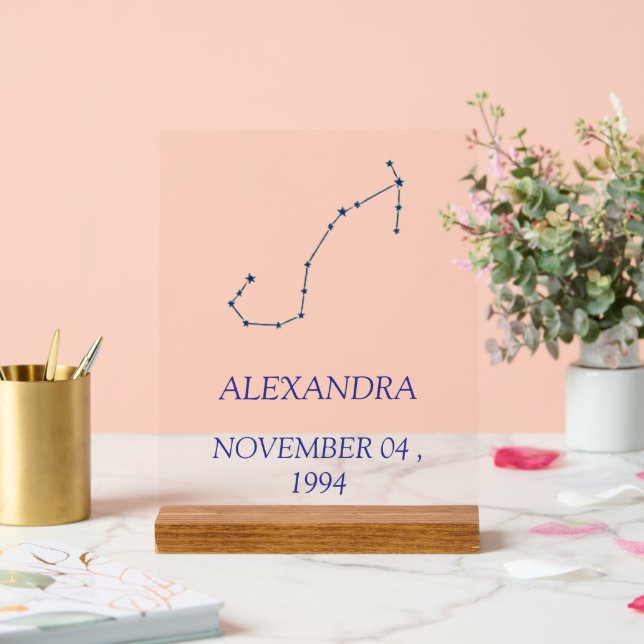 Minimalist Scorpio Constellation Acrylic Sign - Pe (Wedding)