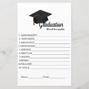 Minimalist Scramble word grauation party game