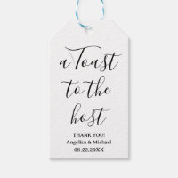 Minimalist Scrip Hostess Thank You Wine Bottle Tag