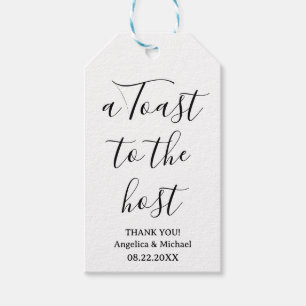 Minimalist Scrip Hostess Thank You Wine Bottle Tag
