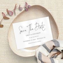 Minimalist Script Any Colour Save The Date