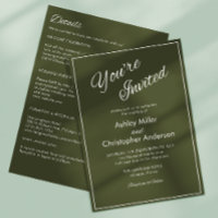 Minimalist Script Army Green All-in-One Wedding