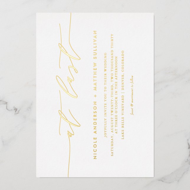 Minimalist Script At Last Wedding (Front)