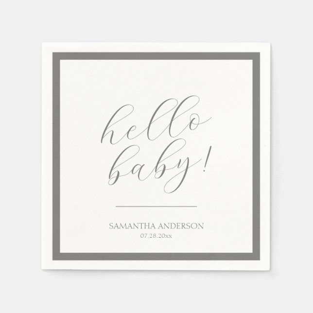 Minimalist Script Baby Shower Napkin (Front)