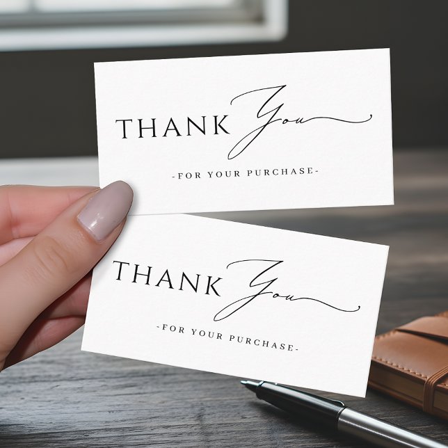 Minimalist Script Branded Modern Thank You Business Card (Creator Uploaded)