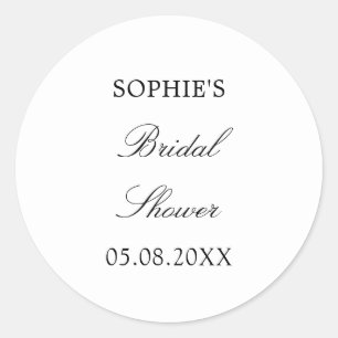 Minimalist Script Bridal Shower Classic Round Sticker