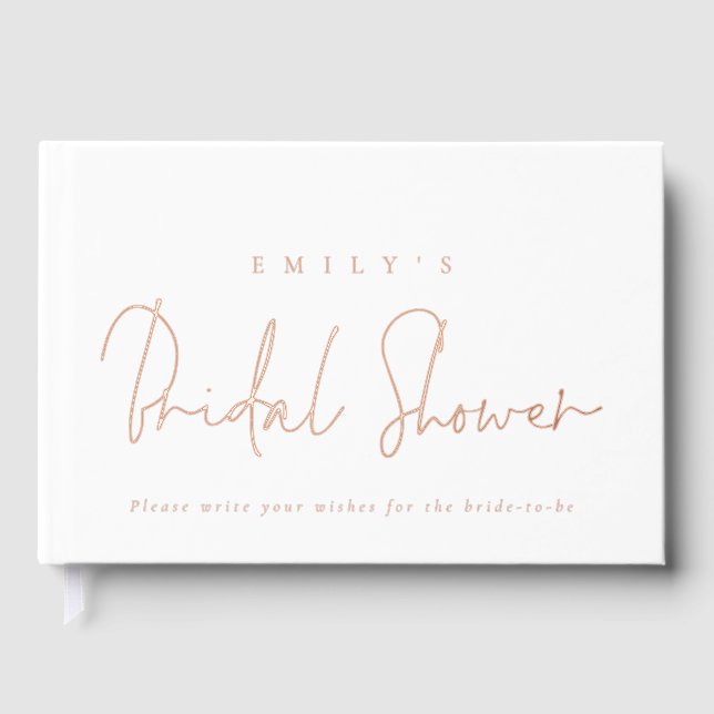 Minimalist Script Bridal Shower Guest Book (Front)