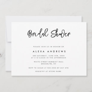 Minimalist Script Bridal Shower Invitation