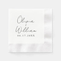 Minimalist Script Bride Groom Names