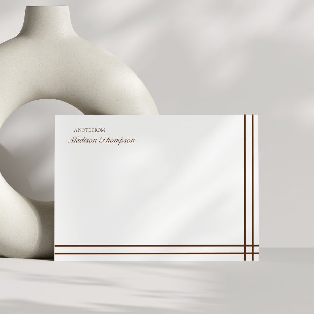 Minimalist Script Brown Double Border Card (Creator Uploaded)