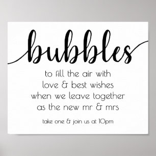 Minimalist Script   Bubble Send-Off Favor Sign