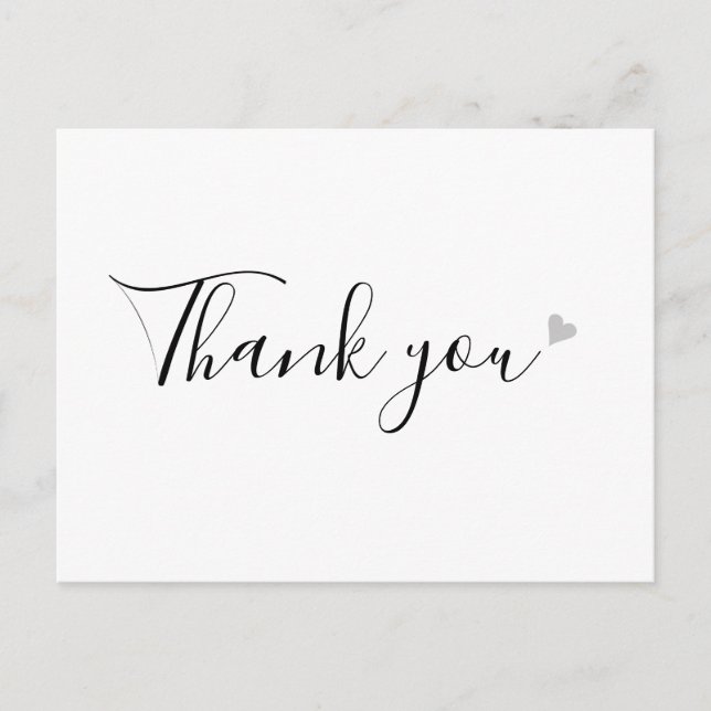 Minimalist Script Business Thank You Postcard (Front)