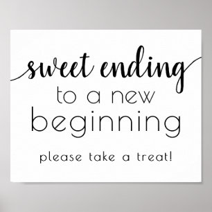 Minimalist Script   Chic Sweet Dessert Table Sign