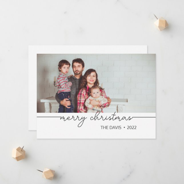 Minimalist Script Custom Christmas Cards (Front/Back In Situ)